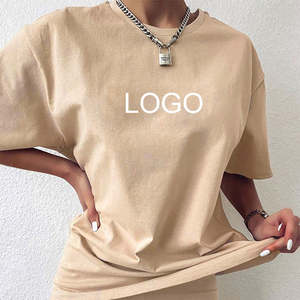 S026 Camiseta de algodón personalizada de verano al por mayor, conjunto de dos piezas de gran tamaño para mujer, nuevas camisetas de moda, conjunto informal de camisetas y pantalones cortos - Product Image 3