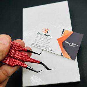 Pinzas para extensión de pestañas con diseño de corazón, aplicador de pestañas de acero inoxidable 45 90 grados con logotipo privado, pinzas para pestañas sostenibles - Product Image 2
