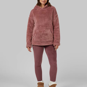 Sudadera CON CAPUCHA DE Sherpa para mujer para uso en exteriores Sudadera con capucha de gran tamaño de manga larga con estampado personalizado para mujer - Product Image 3