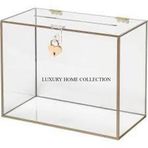 Cajas de tarjetas de boda de gran tamaño de acrílico transparente, caja de almacenamiento de tarjetas de visita de mesa de oficina de forma personalizada de primera calidad - Product Image 2