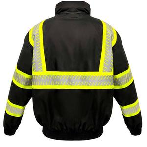 Chaqueta de Seguridad de Alta Visibilidad con Capucha Desmontable Térmica de Forro Polar Reflectante, ANSI Clase 2, Transpirable, Logotipo Personalizado, Impermeable, LED - Product Image 2