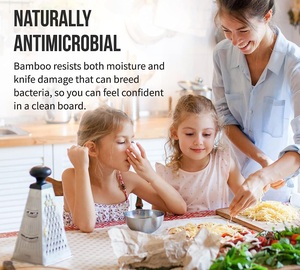 Ensemble de planches à découper de cuisine 3 pièces Planches à découper réversibles pour la préparation des repas et le service de la charcuterie Ensemble de planches à découper en bois - Product Image 3