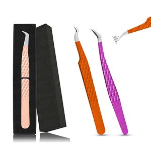 Pince à cils en acier inoxydable avec embouts en fibre confortables Facile à utiliser pour une pointe pointue à tension légère - Product Image 1