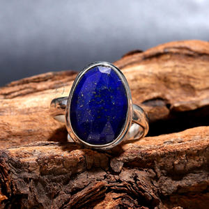 แหวนพลอย Lapis Lazuli rosecut 925แหวนเงินแท้ปรับแต่งพลอยธรรมชาติทรงวงรีตัดแหวนที่ไม่เหมือนใคร - Product Image 4