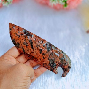 Cuchillo de Fantasía Hecho a Mano de Obsidiana Caoba, con Muescas, Regalo Wicca, Elimina la Negatividad, Figura Tallada a Mano - Product Image 2