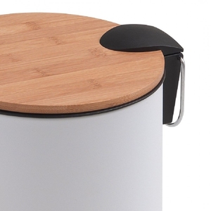 Ponza serie 3 litri in metallo bianco opaco e bambù cestino della carta da 1 - Product Image 2