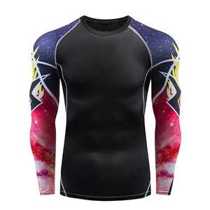 Venta al por mayor personalizado sublimación impresa Jiu Jitsu Rash Guard Bjj manga corta Rashg uards MMA Rush Guard secado rápido OEM personalizado - Product Image 3