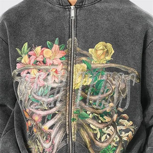 Factory Direct Latest Style Men's Acid Wash Print 100% Cotton Breathable Winter Casual Wear Private Label Low MOQ <b>Thermal</b> <b>Hoodie</b> - Product Image 6