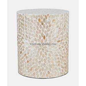 Table d'appoint d'intérieur de grande taille en métal de grande qualité avec dessus en bois Table de meubles de maison et de salon d'Inde - Product Image 3