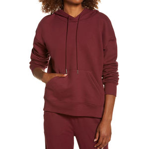 Sudadera con capucha para mujer, de algodón, diseño personalizado, liso, informal, clásico, de lana, para diario, venta al por mayor - Product Image 1