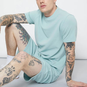 Conjunto deportivo de 2 piezas de verano para hombre, venta al por mayor, camisetas de manga corta, pantalones cortos informales de algodón transpirable, venta al por mayor, conjunto de camisetas con estilo para hombre - Product Image 3