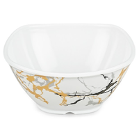 Service de table élégant en mélamine triple couche, 18 pièces, anti-taches, résistant aux bris, assiettes complètes, bols à légumes et demi-assiettes