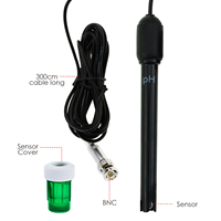 Électrode de pH de qualité supérieure avec connecteur BNC 50 ohms, plage de pH 0,00 à 14,00, longueur de 300 cm, contrôleur de moniteur de pH