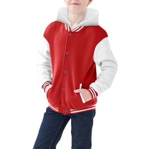Baseball <b>Jackets</b> <b>Boys</b> Girls Fit Varsity <b>Jacket</b> Casual Lightweight Plain Cardigan Button School Coat - Product Image 2