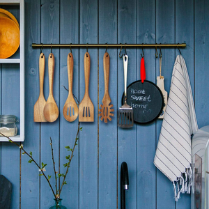 Juego de cucharas de madera para cocinar Incluye espátula para servir freír Chapati Postre Cucharas de arroz De madera para antiadherente por glowin fashion - Product Image 5