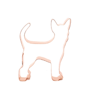 Mini emporte-pièces en cuivre en forme d'animal chien chat, moule à biscuits pour la pâtisserie, décoration de fête, 1 pièce
