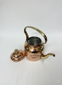 Modern Hand-Hammered Copper <b>Kettle</b> 1000ml Eco-Friendly with Lid Solid Brass Spout Handle Luxury Coffee/Tea Pot Pitcher Sale - Product Image 2