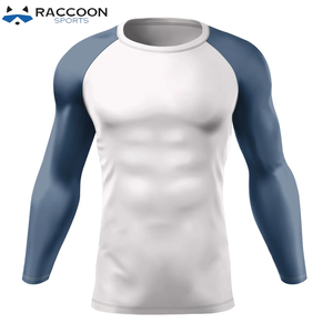 Rashguard de sublimation MMA à manches longues en polyester/spandex, séchage rapide, respirant, pour fitness et course à pied, col rond, pour hommes, Raccoon Sports - Product Image 5