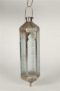 Handmade Silver-Finished Metal <b>Hanging</b> Lamp with Artistic Design for <b>Outdoor</b> Home Decor at Wholesale Prices Made of Glass - Product Image 6