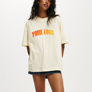 T-shirts pour femmes surdimensionnés 100% coton sur mesure été écologique séchage rapide à manches courtes Streetwear sérigraphie personnalisée - Product Image 1