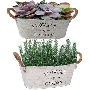 Meilleure vente poignée de corde de jardinière ovale galvanisée écologique personnalisable pour la maison jardin balcon arrangements de plantes d'intérieur - Product Image 1