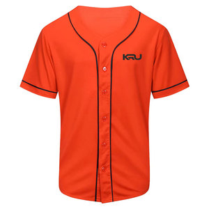 Maillot de baseball imprimé à manches courtes, faible MOQ, logo avant, nom d'équipe personnalisé, coupe durable, tissu doux et respirant, 100 % polyester - Product Image 1