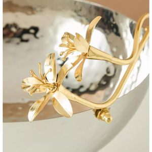 Tendance Design Vaisselle Chocolat Bol Doux Serveur Plateau Creative Argent Martelé Finition Papillon Accent Chocolat Bol - Product Image 6