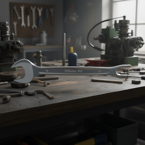 Chiave Combinata Cromata con Estremità Aperta e Anello Piegato - Product Image 3