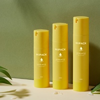 Réduire les déchets jaune 15/30/40/50/100/120ml bouteille de pompe sans air de voyage étanche à double paroi pour sérum de lotion de soin de la peau cosmétique