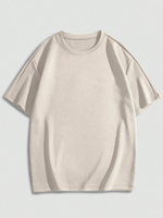 T-shirt formel classique à col rond pour homme, coupe ajustée, en soie/coton blanc, avec impression de logo personnalisé, vente en gros