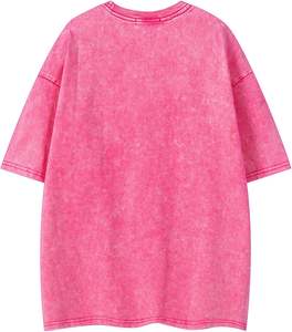 T-shirts en tricot délavé coupe classique pour hommes, hauts à manches courtes Y2K pour femmes, streetwear décontracté unisexe, 100 % coton - Product Image 4