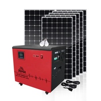 Système d'éclairage solaire domestique garanti avec ampoules, générateur d'énergie tout-en-un 6KW 5KW, armoire de distribution, batterie au lithium, contrôleur MPPT