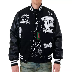 Chaud à la mode conception personnalisée hommes Baseball Letterman Bomber veste hiver réversible respirant mode porter - Product Image 5