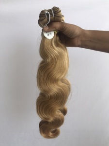 Cambodian Cuticle Aligned Remy Virgin 20" <b>Body</b> <b>Wave</b> Bundle Single Donner #10 Colour Indian Hair Christmas Wholesale Vendor - Product Image 4