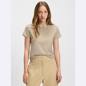 Ropa de mujer Camisetas con cuello redondo Precio bajo Camiseta de mujer 100% Algodón Tamaño adulto Slim Fit Mujeres Camisas Casuales - Product Image 2