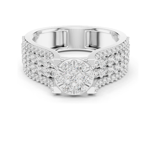 1.005 CT Round Cluster Lab Diamond <b>Ring</b> for Women VVS-VS EF Clarity 18KT, 14KT, 10KT Gold & 925 Silver Rose, Yellow, - Product Image 1