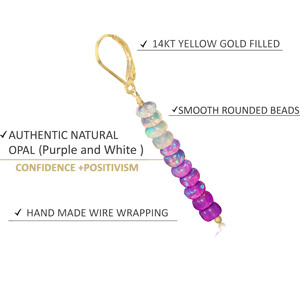 GOODSTONE JEWELS Pendientes Colgantes Hechos a Mano de Plata de Ley 925 con Cuentas de Ópalo Morado, Joyería de Moda para Mujer, Fiesta, Aniversario, Boda - Product Image 4