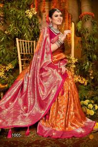 Saroski en soie Collection de vêtements de fête pour femmes Saree Toutes les saisons Catalogue complet disponible au tarif de gros pour les tenues de fête - Product Image 5