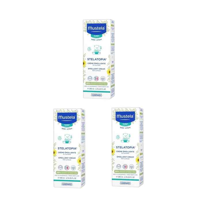 Mustela Stelatopia Emollient Cream 200 ml 3 Box