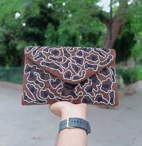 Fabriqué à la main de luxe femmes soirée pochette Design exclusif à la mode fantaisie perlé enveloppe sac à main avec fermeture à glissière fabriqué en inde - Product Image 5