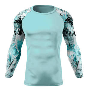 T-shirt de compression à manches courtes personnalisé avec logo de surf MMA BJJ, rashguard sublimé pour le Jiu Jitsu, design en gros - Product Image 1