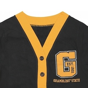 TITLISTS-Suéter de invierno con cuello en V, cárdigan personalizado de Grambling State, con patrón de retazos de punto y decoración de botones, unisex - Product Image 2