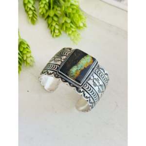 สร้อยข้อมือแฟชั่นสีดำเทอร์ควอยซ์และเงินสเตอร์ลิงของแรนดี้ บอยด์ - Product Image 3
