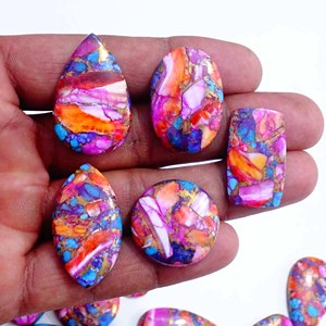 AAA + alta calidad Natural Rosa espinoso ostra turquesa piedra preciosa suelta cabujón mezcla suelta forma piedra preciosa para la fabricación de joyas - Product Image 2