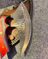 Professionele Keuken Chef-Kok Ulu Groente Hakmes Custom Logo Damascus Mes Met Houten Handvat Messenset