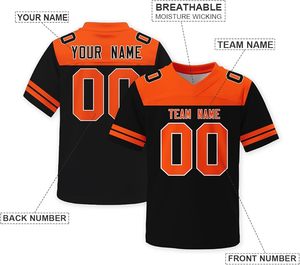 Maillot de football américain personnalisé de haute qualité, imprimé par sublimation, respirant, manches courtes, antibactérien, séchage rapide, sport - Product Image 6
