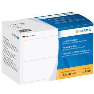 Etiquetas de Franqueo de Papel Blanco HERMA, Paquete de 1.000 Unidades, 163 x 45 mm (Ancho x Alto), Diseñadas para Sellos - Product Image 1