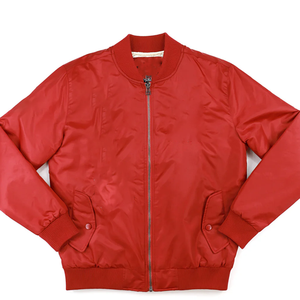 Blouson Bomber Matelassé en Coton Rouge Premium Coupe Slim Printemps Imperméable avec Poches Zippées Isolées pour Unisexe - Product Image 1
