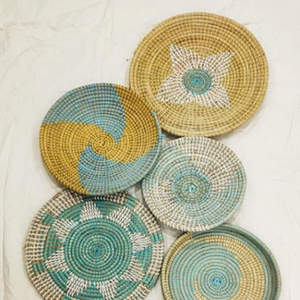 Plaque de décoration murale en jonc de mer tissée à la main \ Tenture murale en osier de style bohème naturel pour la décoration de la maison - Product Image 2