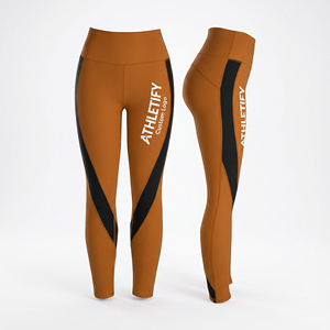Leggings de yoga respirants à taille élastique - Leggings de sport pour femmes à taille haute, longueur intégrale, en élasthanne/polyester pour la salle de sport - Product Image 1